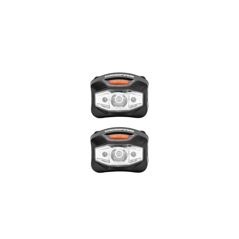 Geepas 2 PC 2-LED + 3W LED Headlight Set - 6-AAA Batteries Included - Great For Camping, Hiking, Hunting, Fishing & Outdoor Lovers - Including Emergencies