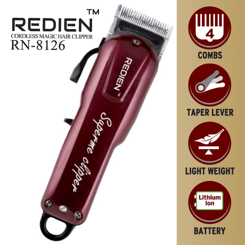 Redien Rn-8126 AC+DC Cord + Cordless Professional Hair Clipper & Beard trimmer – Chocolate - Image 4