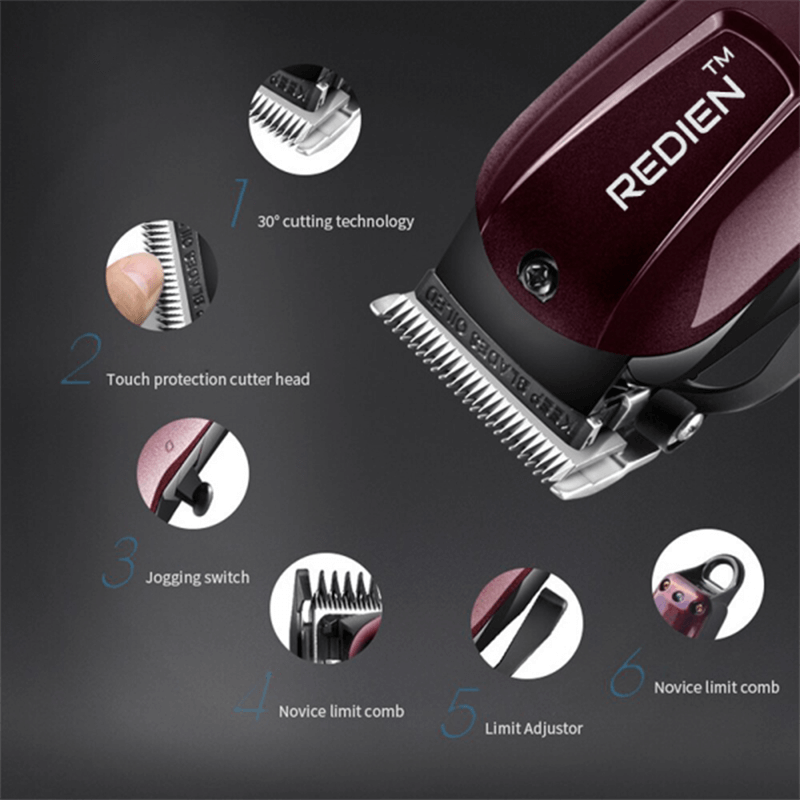 Redien Rn-8126 AC+DC Cord + Cordless Professional Hair Clipper & Beard trimmer – Chocolate - Image 5