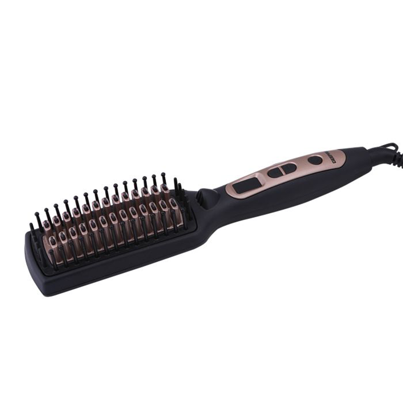 Geepas 2 In 1 Hair Brush 45W - Straightener Brush With Ceramic Anti Scald Hair Brush, Travel Voltage Brush, Auto Shut Off With LED Display And Heating Function | 2 Years Warranty - Image 3